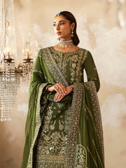 Pista Green Organza 2pc Unstitched