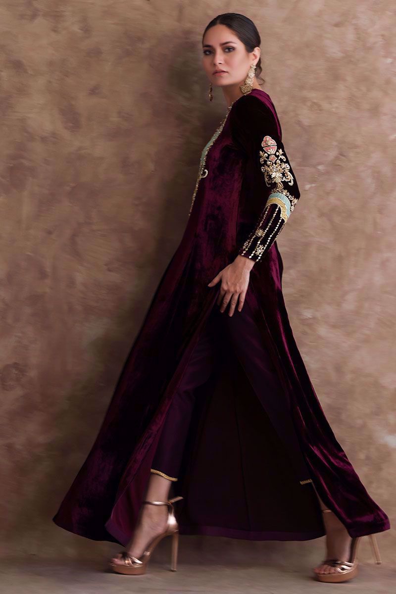 Black with blue neck 3pc Unstitched