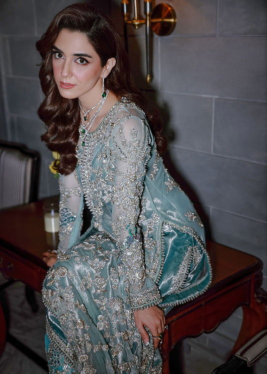 Light blue Net 2pc Unstitched