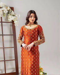 Orange 3pc Unstitched