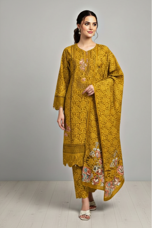 Winter Cotton 3 piece Stitched