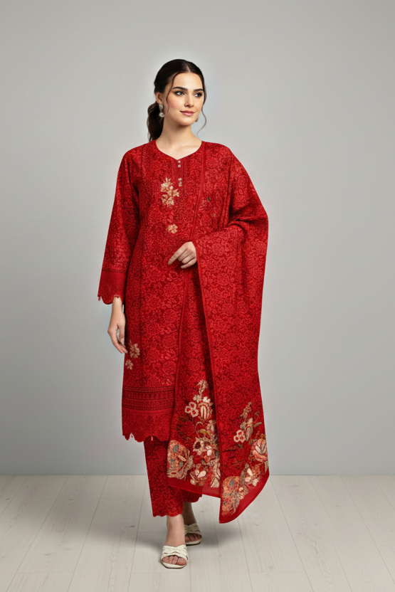 Winter Cotton 3 piece Stitched