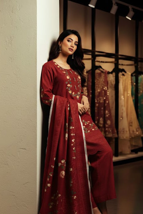 Winter Cotton 3 piece Stitched