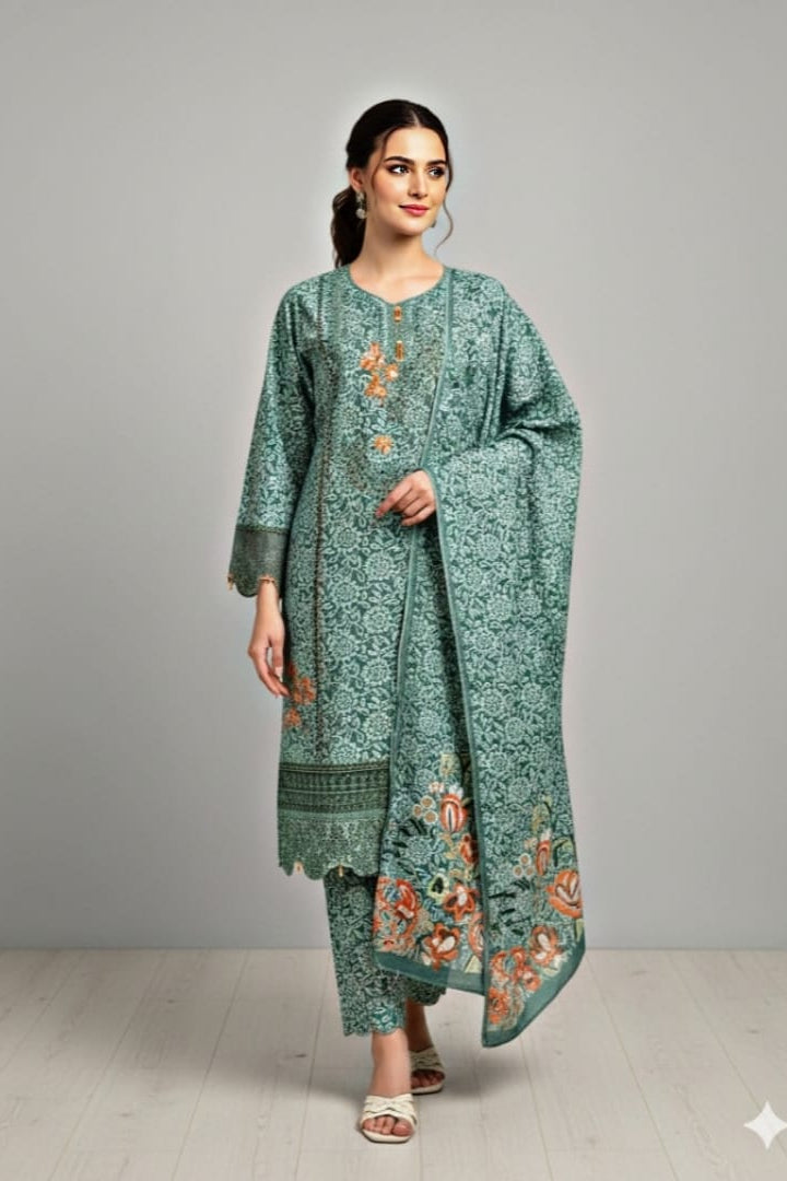 Winter Cotton 3 piece Stitched